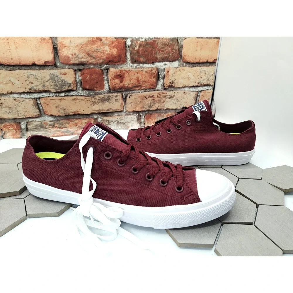 Converse All Star Chuck Taylor II Lunarlon Men's Sz 13 Wine White Sneakers Rare - Picture 3 of 11